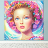 Portret van de etherische kroon canvas afdruk (Insitu (Houten vloer))