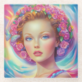 Portret van de etherische kroon glazen onderzetter