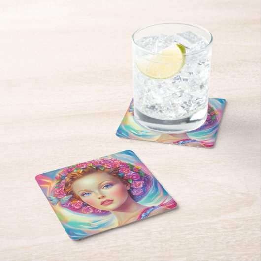 Portret van de etherische kroon kartonnen onderzetters (Insitu)