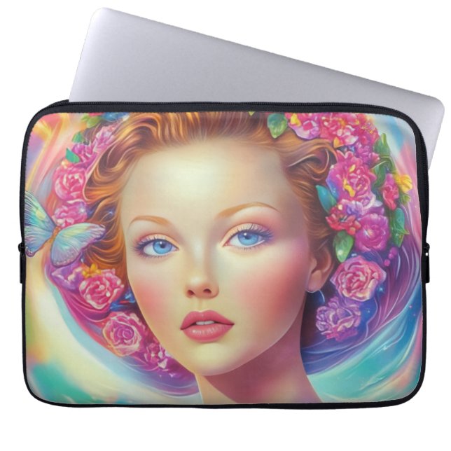 Portret van de etherische kroon laptop sleeve (Voorkant)