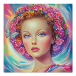 Portret van de etherische kroon perfect poster