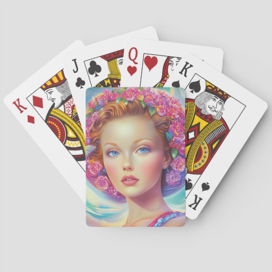 Portret van de etherische kroon pokerkaarten (Achterkant)