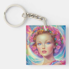 Portret van de etherische kroon sleutelhanger