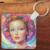 Portret van de etherische kroon sleutelhanger (Achterkant)