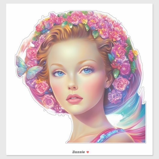 Portret van de etherische kroon sticker (Vel)