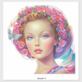 Portret van de etherische kroon sticker