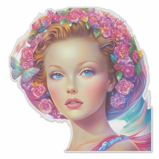 Portret van de etherische kroon sticker (Voorkant)