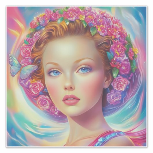 Portret van de etherische kroon sticker (Voorkant)