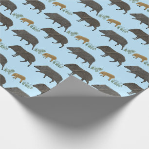 Portret van de familie Javelina in de woestijn Cadeaupapier