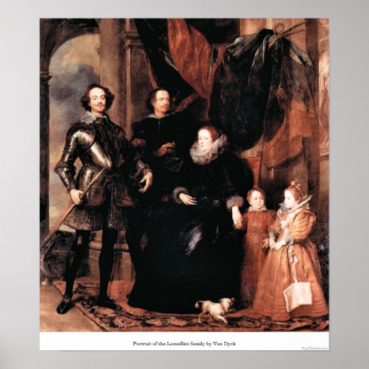 Portret van de familie Lomellini van Van Dyck Poster (Voorkant)