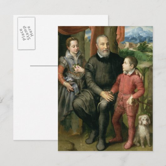 Portret van de familie van de kunstenaar, Minerva Briefkaart (Voorkant / Achterkant)