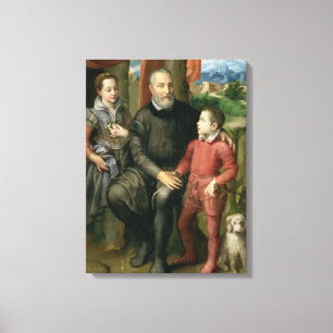 Portret van de familie van de kunstenaar, Minerva Canvas Afdruk