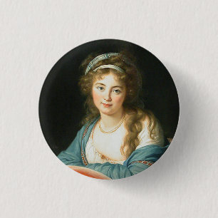 Portret van de Franse dame Ronde Button 3,2 Cm