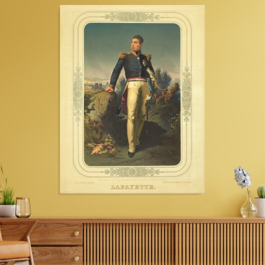 Portret van de Franse generaal Marquis de Lafayett Canvas Afdruk (Insitu (Woonkamer))