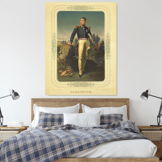 Portret van de Franse generaal Marquis de Lafayett Canvas Afdruk (Insitu (Slaapkamer))