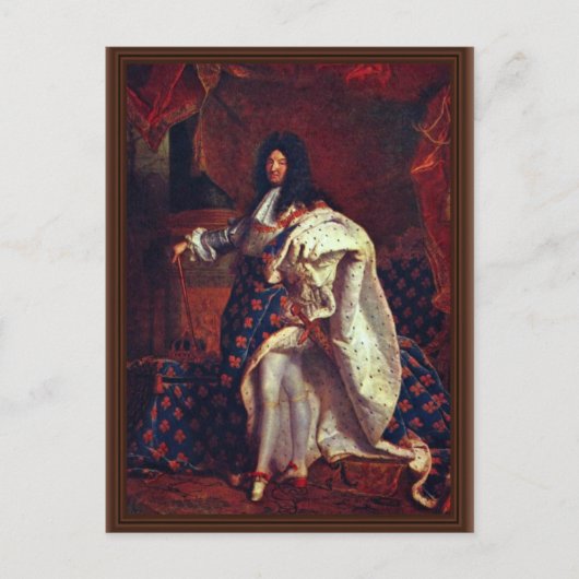 Portret van de Franse koning Louis Xiv door Rigaud Briefkaart (Voorkant)