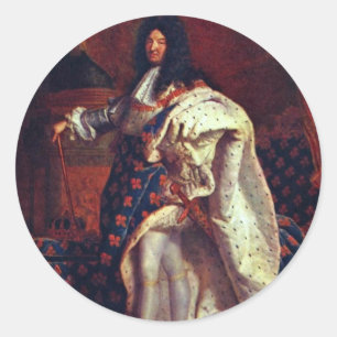 Portret van de Franse koning Louis Xiv door Rigaud Ronde Sticker