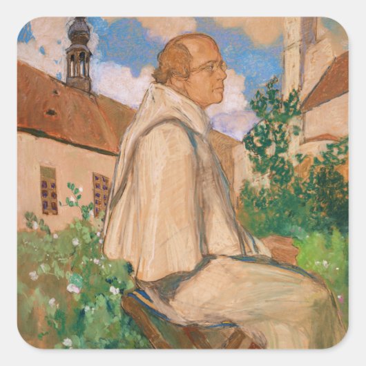 Portret van de geneticus Johann Gregor Vierkante Sticker (Voorkant)