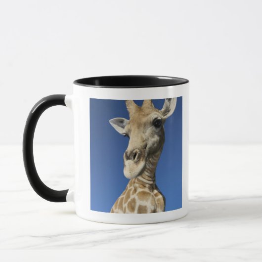 Portret van de Giraffe (Giraffa Camelopardalis) 2 Mok (Links)