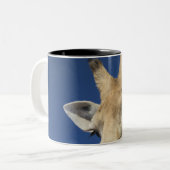 Portret van de Giraffe (Giraffa Camelopardalis) 2 Tweekleurige Koffiemok (Voorkant links)