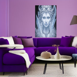 Portret van de godin van het ijs | AI Art Poster