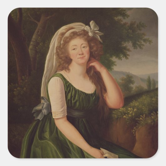 Portret van de gravin van Barry 1789 Vierkante Sticker (Voorkant)
