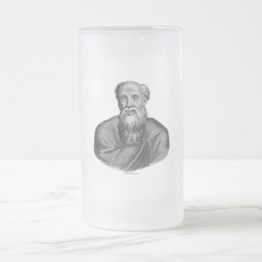 Portret van de Griekse filosoof Democritus Matglas Bierpul (Center)