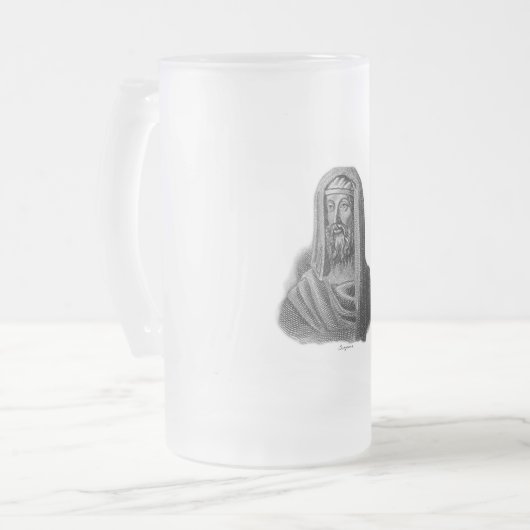 Portret van de Griekse filosoof Diogenes Matglas Bierpul (Voorkant links)