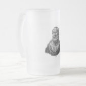 Portret van de Griekse filosoof Plato Matglas Bierpul (Voorkant links)