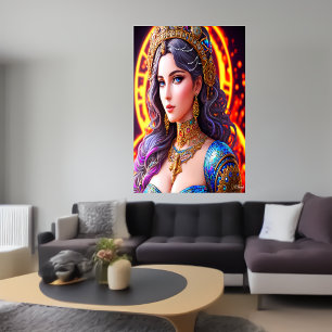 Portret van de Griekse godin Aphrodite   AI Art. Poster