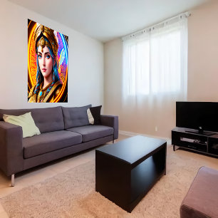 Portret van de Griekse godin Athena AI Art. Poster