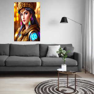 Portret van de Griekse godin Athena AI Art. Poster