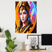 Portret van de Griekse godin Athena | AI Art. Poster (Thuiskantoor)