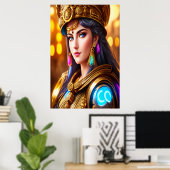 Portret van de Griekse godin Athena | AI Art. Poster (Thuiskantoor)