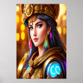 Portret van de Griekse godin Athena | AI Art. Poster (Voorkant)