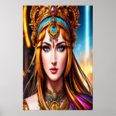Portret van de Griekse godin Hera | AI Art Poster (Voorkant)