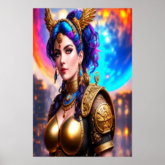 Portret van de Griekse godin Nemesis | AI Art. Poster (Voorkant)