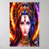 Portret van de Griekse godin Persephone | AI Art. Poster (Voorkant)