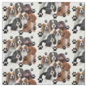 Portret van de groep Cavalier Spaniels Stof (Swatch)
