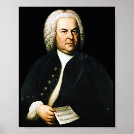 Portret van de grote componist Bach Poster (Voorkant)