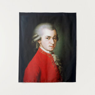 Portret van de grote componist Mozart Wandkleed