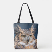 Portret van de Grote Uil Tote Bag (Achterkant)