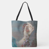 Portret van de hand van een dame close-up detail tote bag (Achterkant)