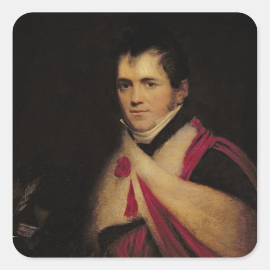 Portret van de heer Edward Daniel Clarke c.1822 Vierkante Sticker (Voorkant)