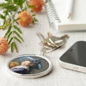 Portret van de Heerlijke Franse Dame Sleutelhanger (Zijkant)