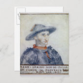Portret van de hertog Rene I van Anjou Briefkaart (Voorkant / Achterkant)