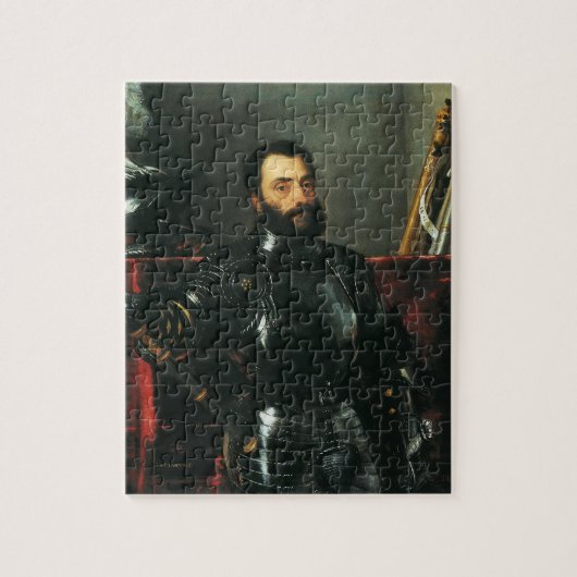 Portret van de hertog van Urbino door Titiaan Legpuzzel (Verticaal)