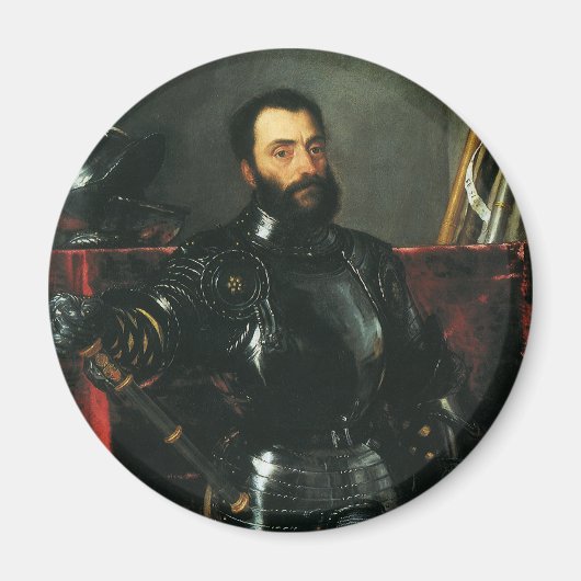 Portret van de hertog van Urbino door Titiaan Magneet (Voorkant)