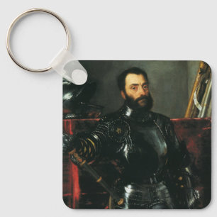 Portret van de hertog van Urbino door Titian Sleutelhanger