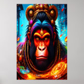 Portret van de hindoeïstische Hanuman | AI Art. Poster (Voorkant)